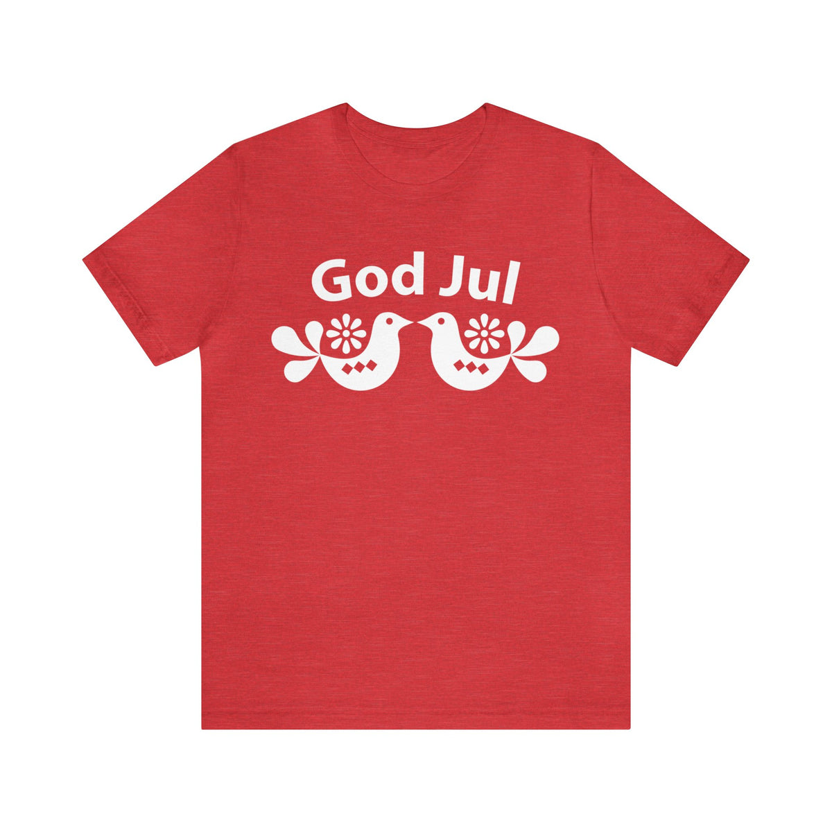 God Jul Swedish Christmas Folk Art Shirt | Nordic Scandi Christmas Gift |  Unisex Jersey T-shirt