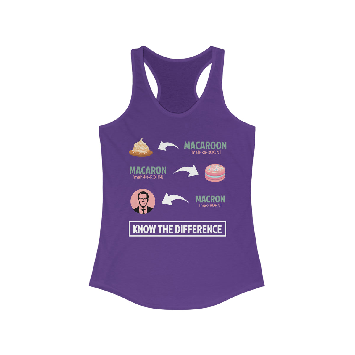Macaron Macaroon Macron Funny Shirt | Cookie Baking Gift | Women's Ideal Racerback Tank