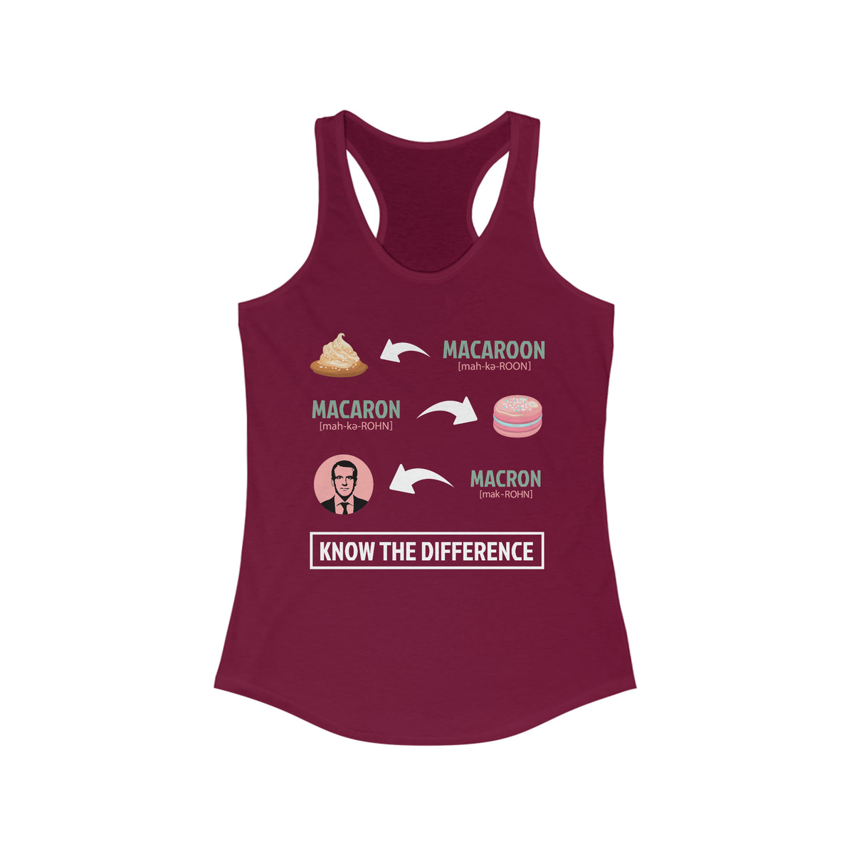 Macaron Macaroon Macron Funny Shirt | Cookie Baking Gift | Women's Ideal Racerback Tank