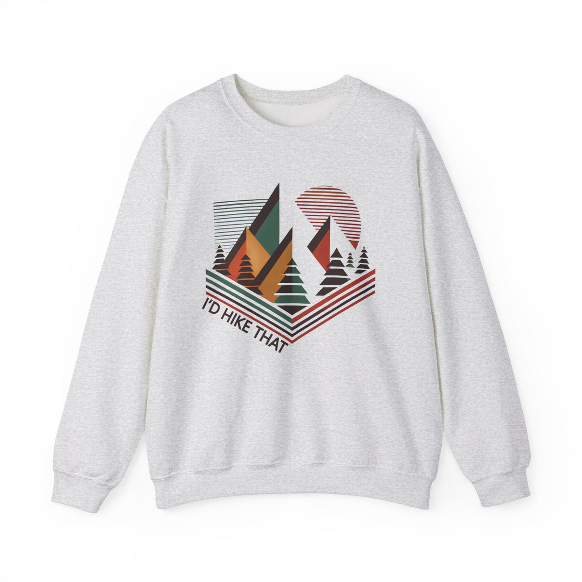 I'd Hike That Abstract Hiking Shirt | Geometric Abstract Adventure Shirt | Gift For Hiker | Unisex Crewneck Sweatshirt