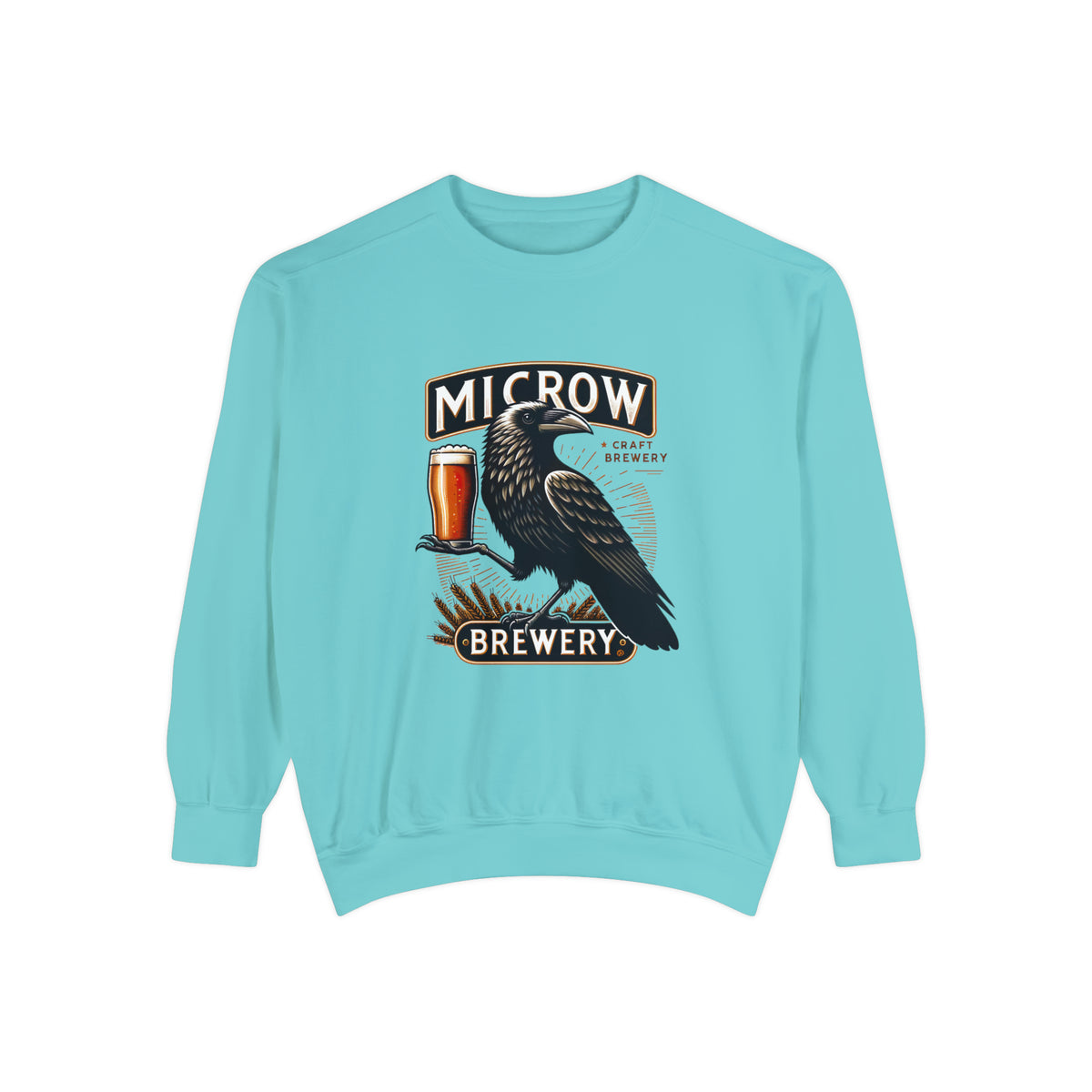 Funny Beer Sweatshirt | Retro Crow Shirt | Bird Lover Gift | Microbrewery Craft Beer Shirt | Comfort Colors Unisex Garment-Dyed Sweatshirt