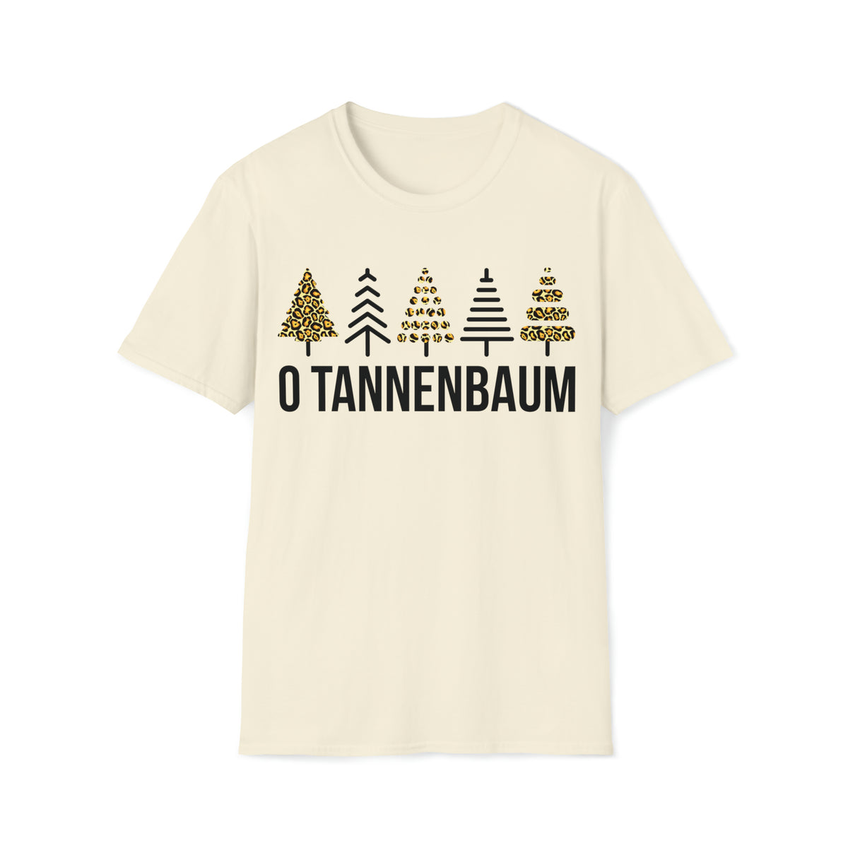 Tannenbaum Leopard Print Christmas Tree Shirt | German Christmas Gift | Unisex Softstyle T-Shirt