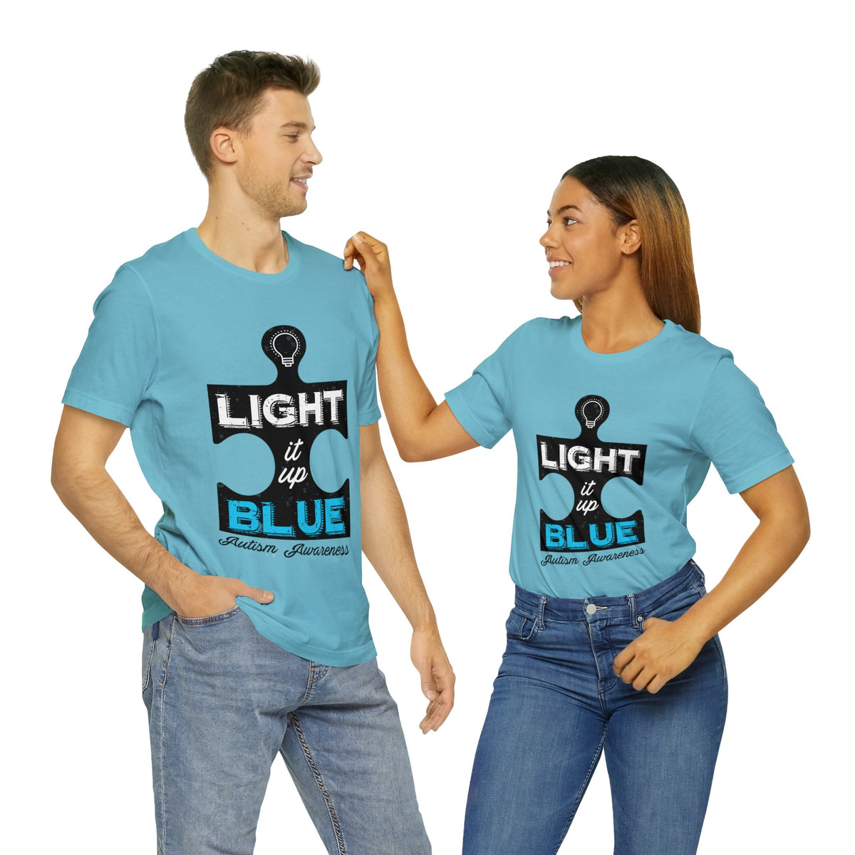 Light It Up Blue Autism Awareness Shirt | Autism Awareness Gift | Unisex Jersey T-shirt