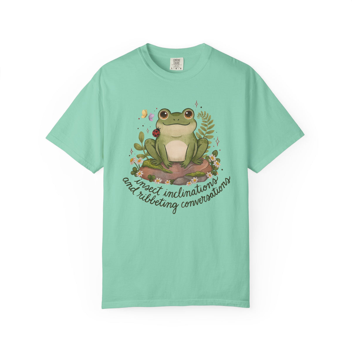 Ribbeting Conversations Funny Frog Shirt | Frog Lover Gift | Cottagecore Tee | Unisex Garment-Dyed T-shirt