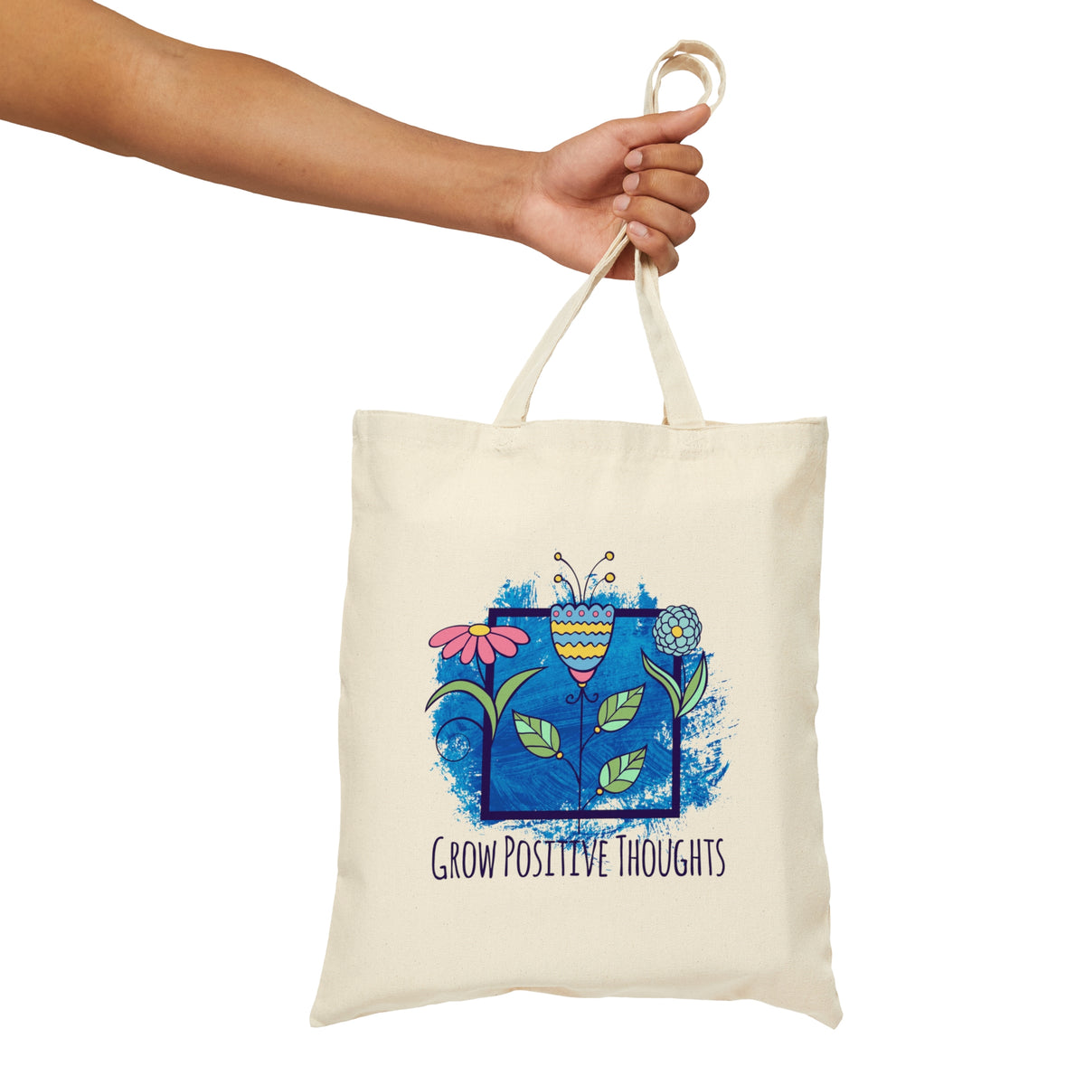 Positive Thoughts School Psychologist Shirt | Mindfulness Psychology Gift | Cotton Canvas Tote Bag