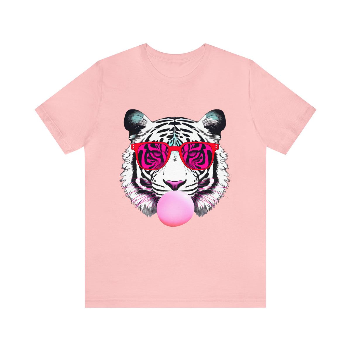 Bubblegum Pink Tiger Shirt | Tiger Face Shirt | Pop Art Shirt | Gift for Animal Lover Summer Shirt | Unisex Jersey T-shirt
