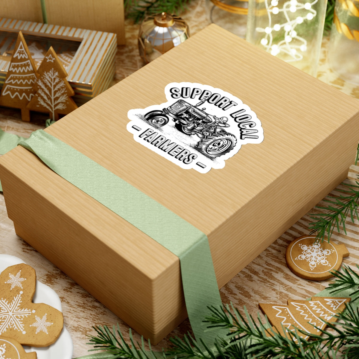 Support Local Farmers Farm To Table Sticker | Farm Girl Gift | Kiss-Cut Vinyl Stickers
