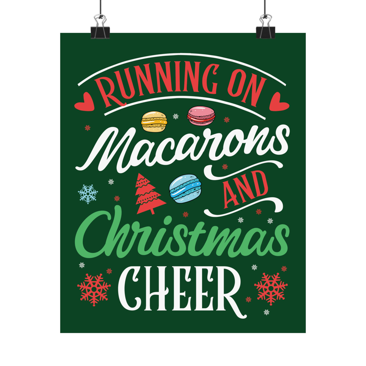 Macarons & Christmas Cheer Baking Wall Art Print| Cookie Baking Gifts | Premium Matte Art Print Home Decor