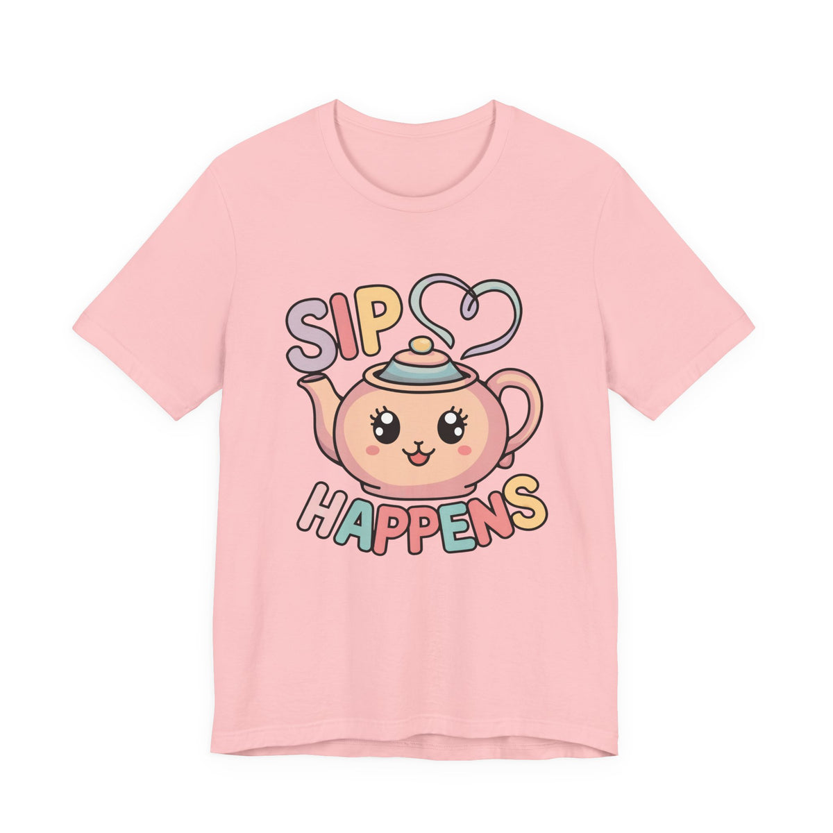Sip Happens Kawaii Tea Shirt | Tea Lover Shirt | Unisex Jersey T-shirt