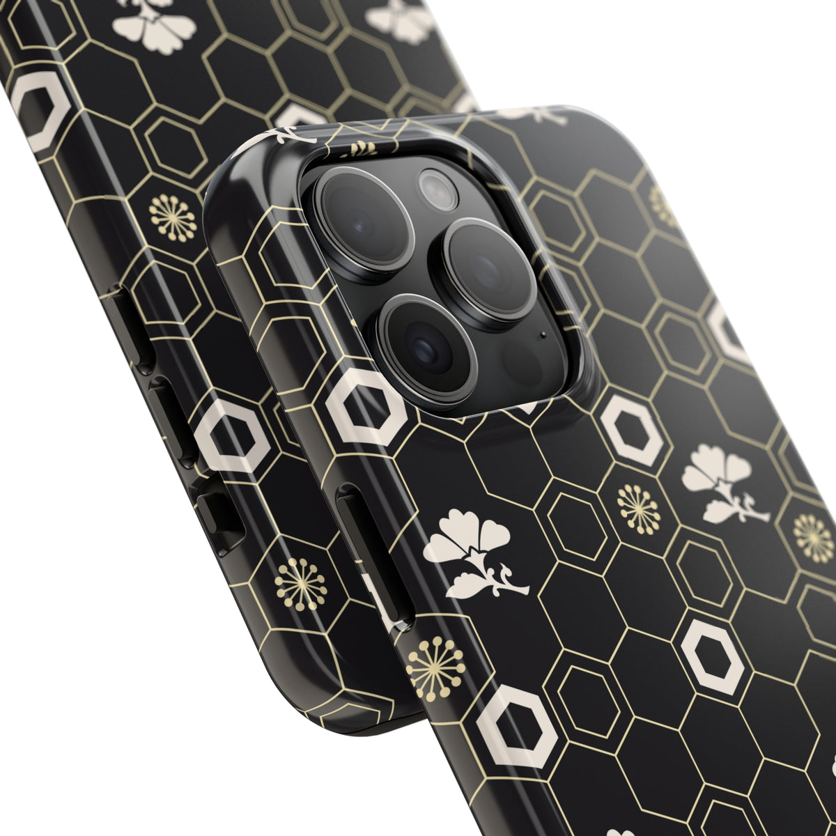 Black Honeycomb Bee iPhone 15  Phone Case | iPhone 11 12 13 14 15 Case | Bee Lover Gift | Tough Phone Case