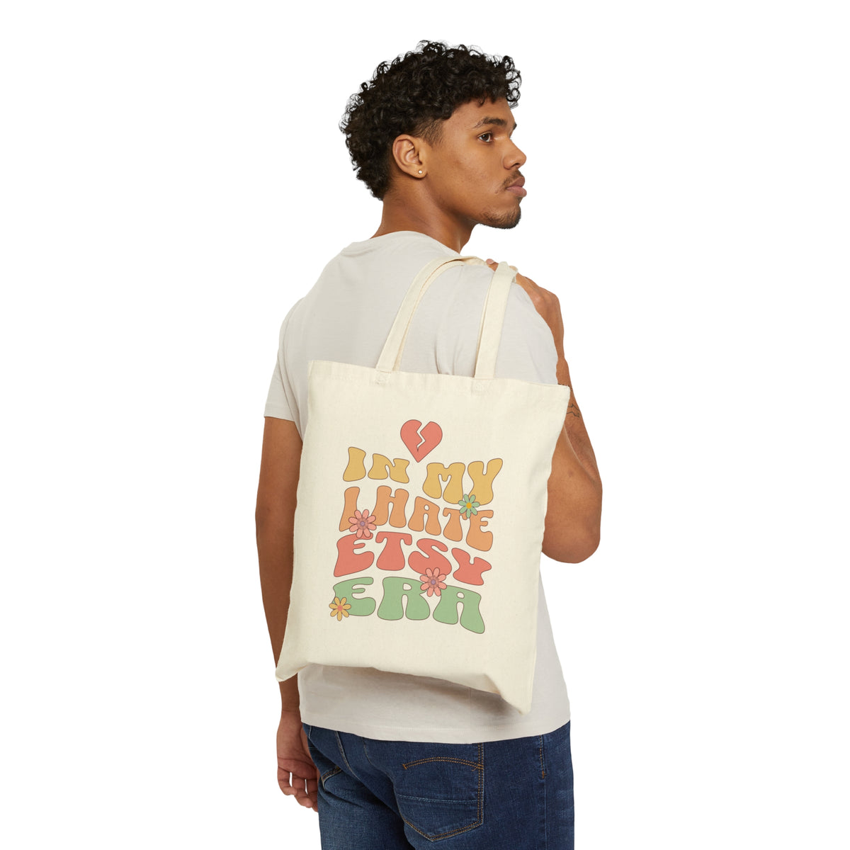 In My I Hate Etsy Era Funny Etsy Seller Tote Bag | Cotton Canvas Tote Bag