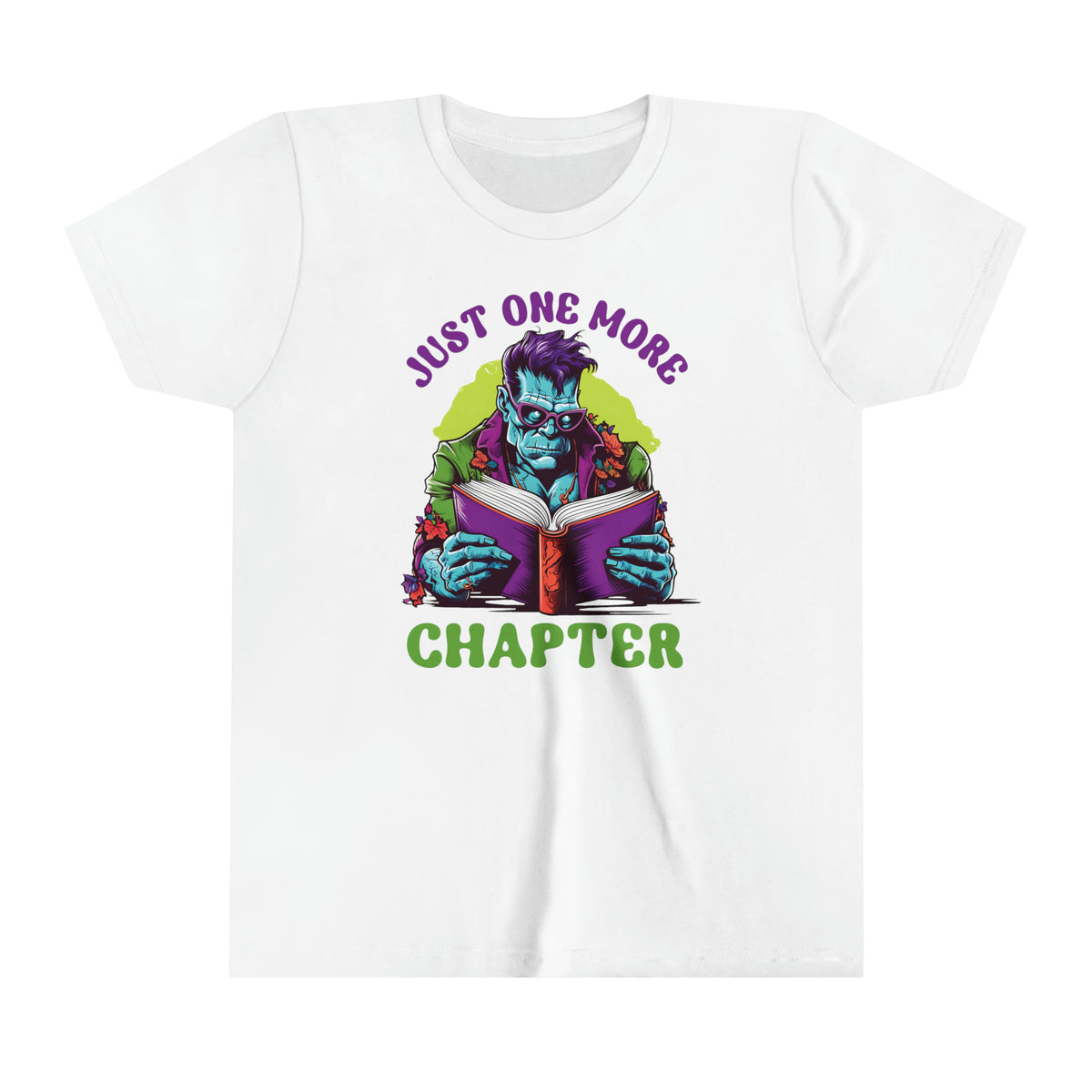 Just One More Chapter Frankenstein Shirt | Halloween Book Shirt | Book Lover shirt | Book Lover Gift | Youth Jersey T-shirt