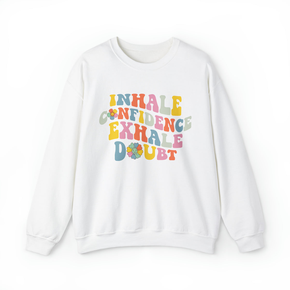 Inhale Exhale School Counselor Sweatshirt | Retro Psychology Shirt | Yoga Meditation Shirt | Unisex Crewneck Sweatshirt