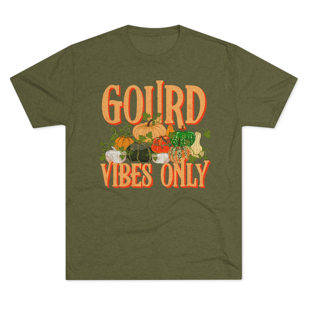 Gourd Vibes Only Fall Vibes Pumpkin Shirt | Thanksgiving Shirt | Unisex Tri-Blend Crew Tee