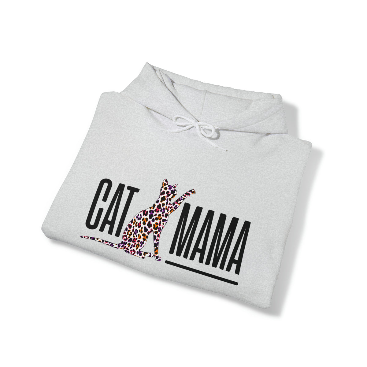 Cat Mama Leopard Print Mother's Day Shirt | Unisex Hooded Sweatshirt