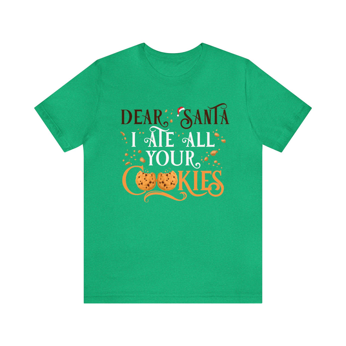 Santa Letter Tee | Cookies For Santa Shirt | Dear Santa Christmas Cookies Shirt | Unisex Jersey T-shirt
