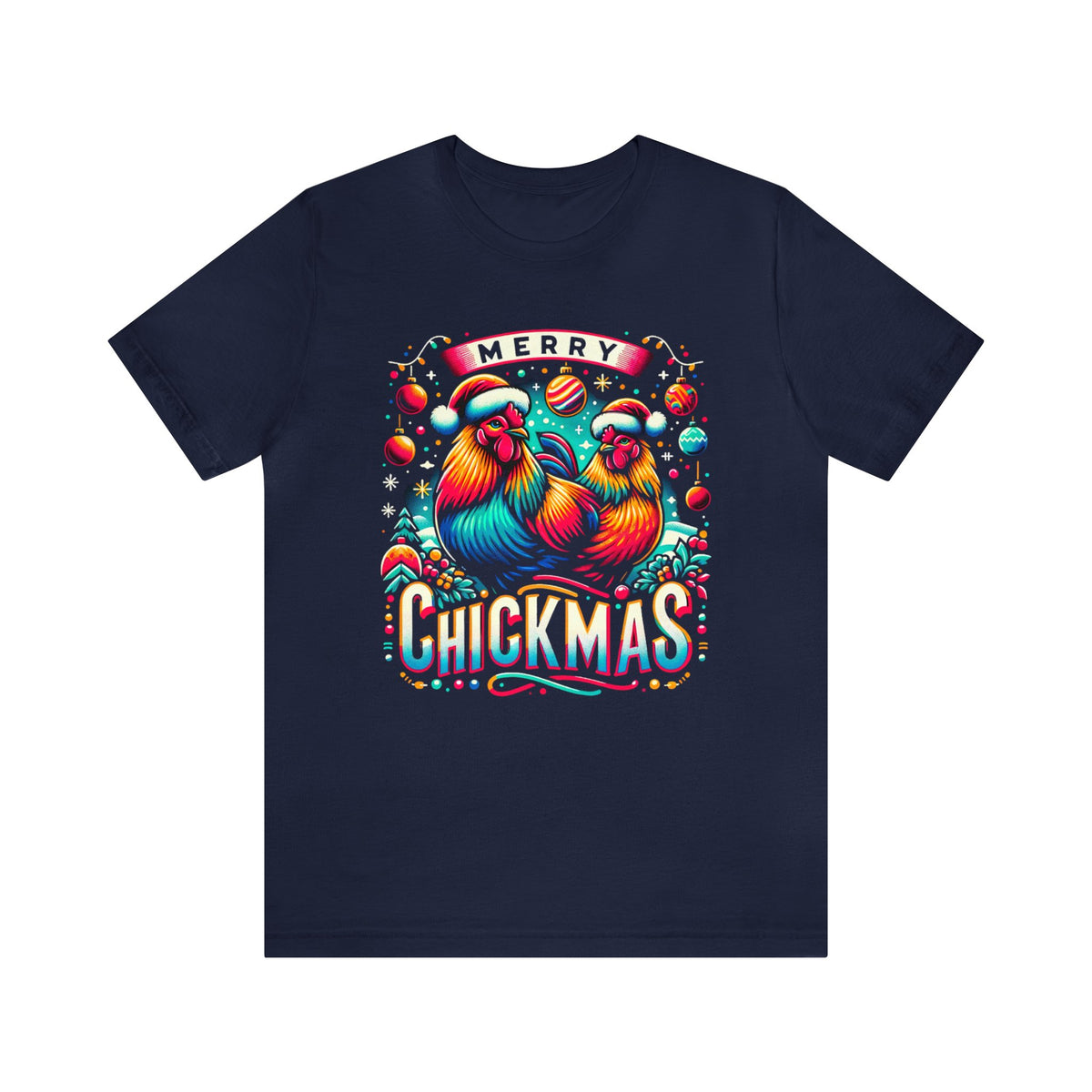 Merry Chickmas Christmas Chicken Shirt | Farm Life Chicken Farmer Gift | Unisex Jersey T-shirt