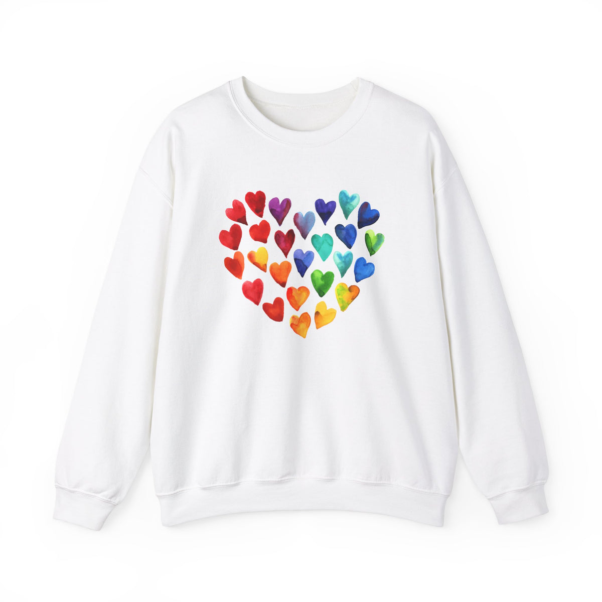 Watercolor Art Hearts Love Sweatshirt | Valentine's Day Gift | Unisex Crewneck Sweatshirt