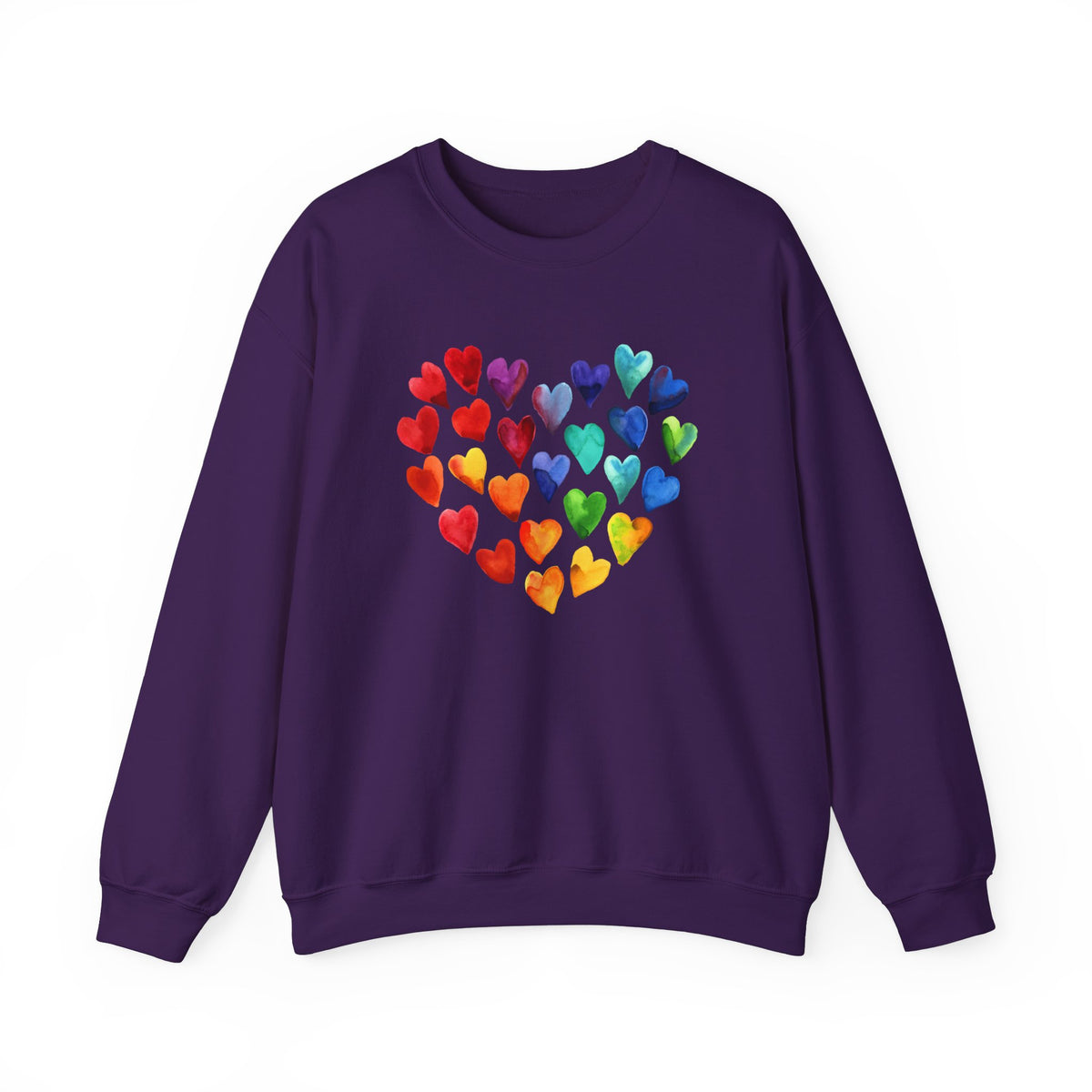 Watercolor Art Hearts Love Sweatshirt | Valentine's Day Gift | Unisex Crewneck Sweatshirt