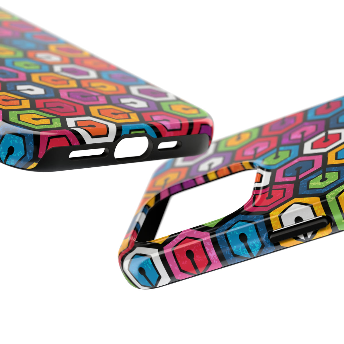 High Tech Geometric iPhone 15 14 13 12 11 Case (all models) | Geometric Design | Tough Phone Case