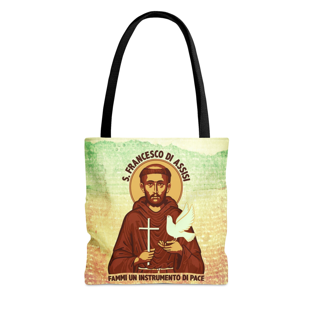 St Francis of Assisi Prayer Tote | Saint Francis Catholic Gift | Boxed Bottom Tote Bag