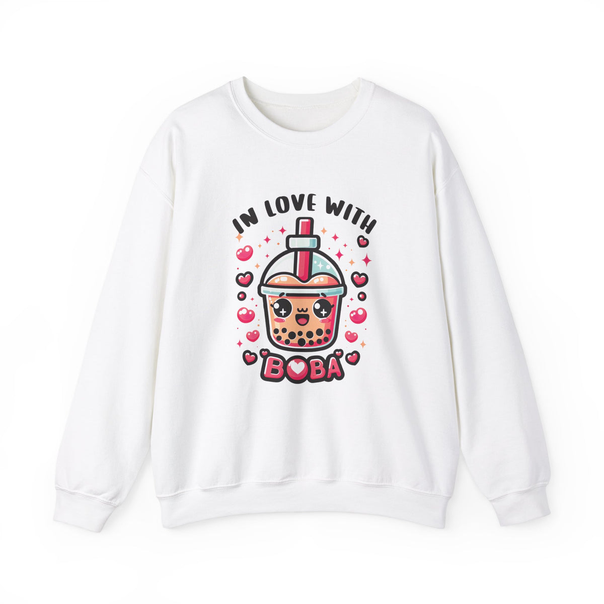 In Love With Boba Tea Lover Kawaii Shirt |  Cute Kawaii Valentine's Day Gift for Her | Unisex Crewneck Sweatshirt