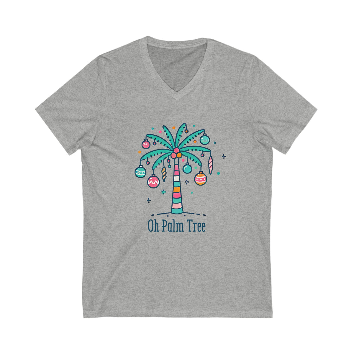 Oh Palm Tree Funny Christmas Tree Shirt | Palm Tree Beach Bum Gift For Her | Unisex Jersey V-neck T-shirt
