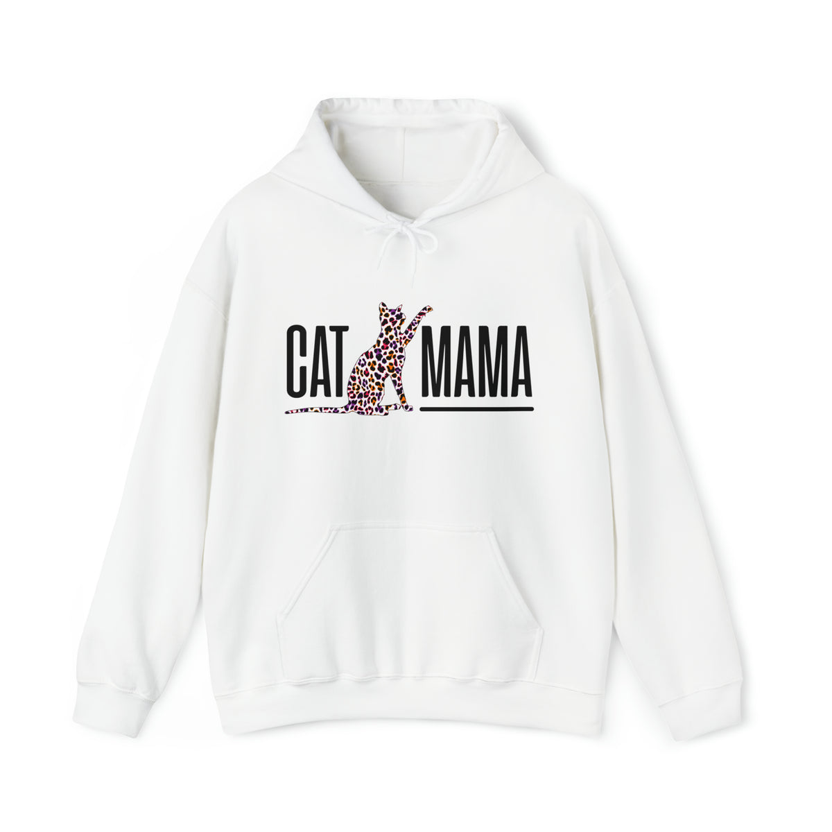 Cat Mama Leopard Print Mother's Day Shirt | Unisex Hooded Sweatshirt