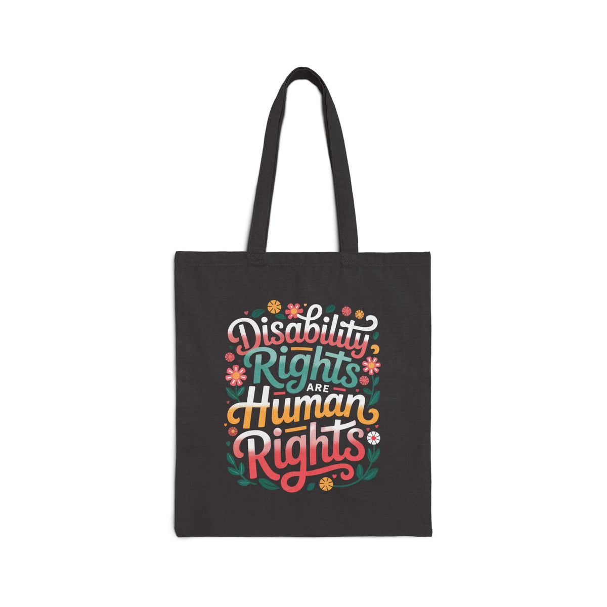 Disability Rights Human Rights Tote Bag | Disability Pride Inclusion Book Bag | Cotton Canvas Tote Bag