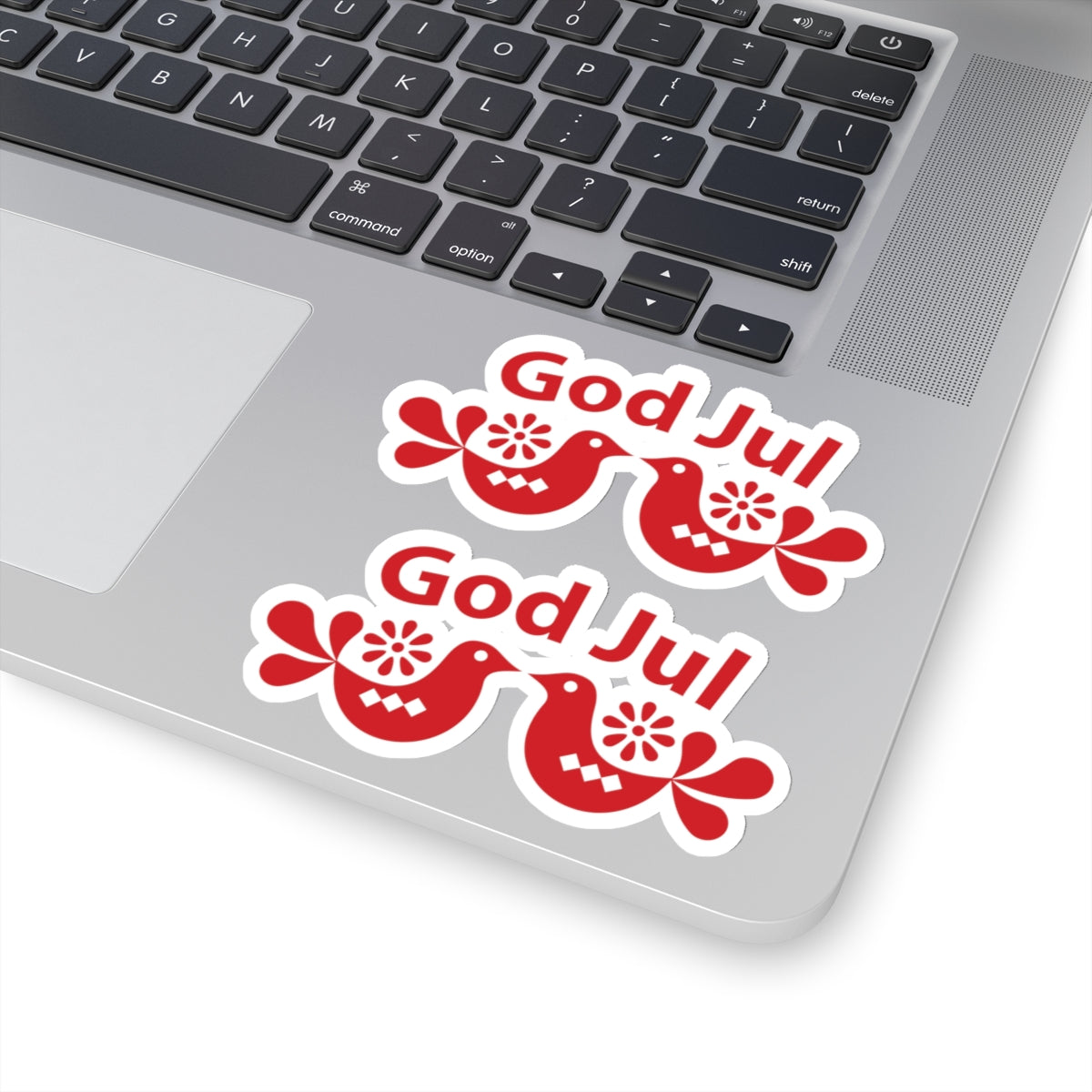 God Jul Folk Art Vinyl Sticker Set | Scandi Nordic Norwegian Christmas Gifts | Vinyl Kiss-Cut Stickers