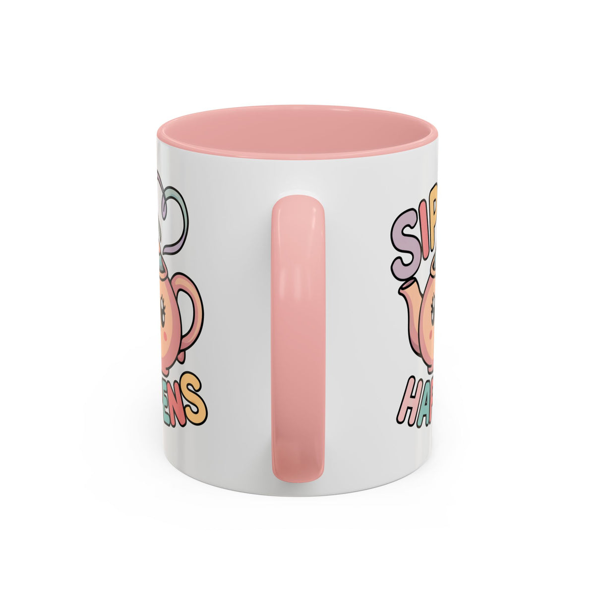 Sip Happens Karaii Tea Coffee Mug | Tea Lover Coffee Cup | 11 oz. Accent Colors Ceramic Coffee Mug