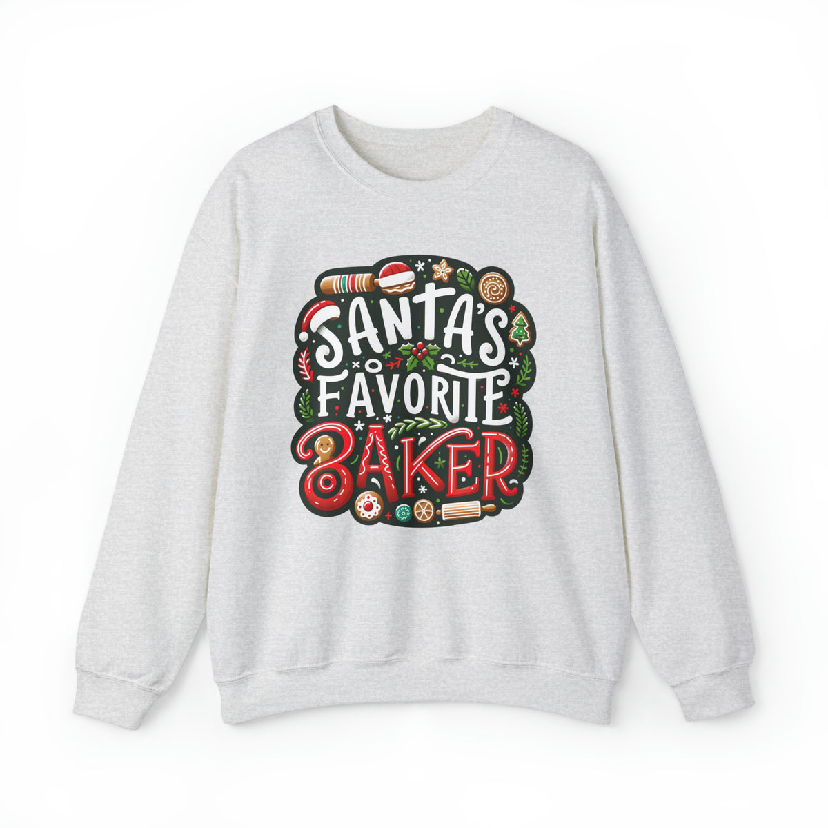 Santa's Favorite Baker Christmas Baking Shirt | Cute Baker Gift | | Unisex  Crewneck Sweatshirt