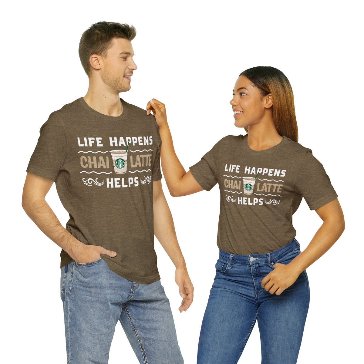 Life Happens Chai Latte Helps Tea Shirt | Tea Lover Gift | Unisex Jersey T-shirt
