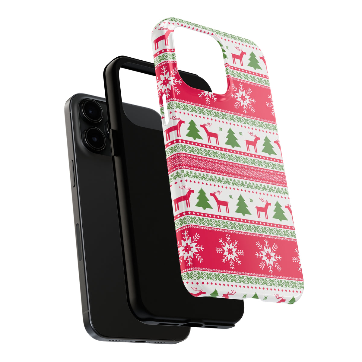 Ugly Christmas Winter iPhone Case | iPhone 15 14 13 12 11 Phone Case | Reindeer Christmas Gift | Tough Impact-resistant Phone Case