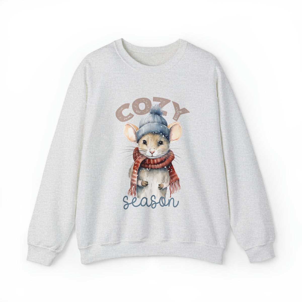 Cozy Season Cute Mouse Shirt | Cold Winter Scarf Shirt | Nature Lover Gift |  Unisex Crewneck Sweatshirt
