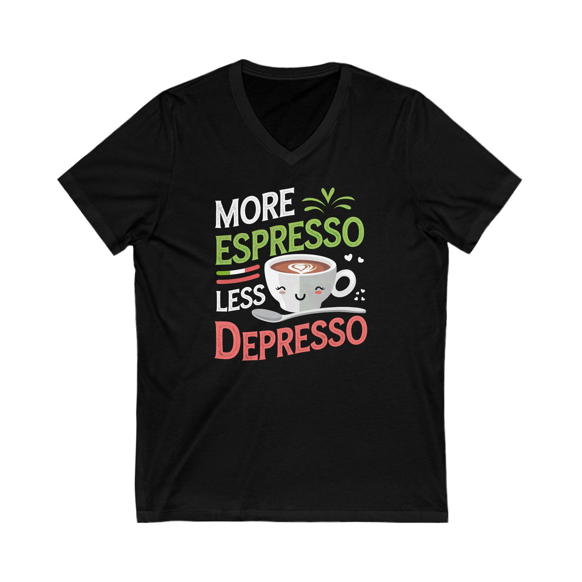 More Espresso Funny Italy Expresso Shirt | Italy Travel Lover Gift | Cute Kawaii Coffee Lover Shirt | Unisex Jersey V-neck T-shirt