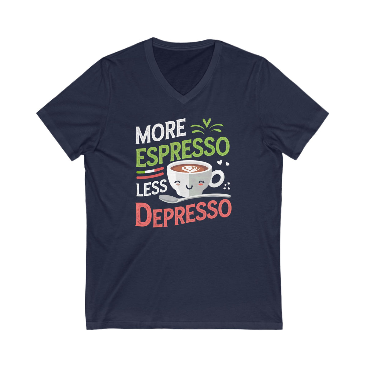 More Espresso Funny Italy Expresso Shirt | Italy Travel Lover Gift | Cute Kawaii Coffee Lover Shirt | Unisex Jersey V-neck T-shirt