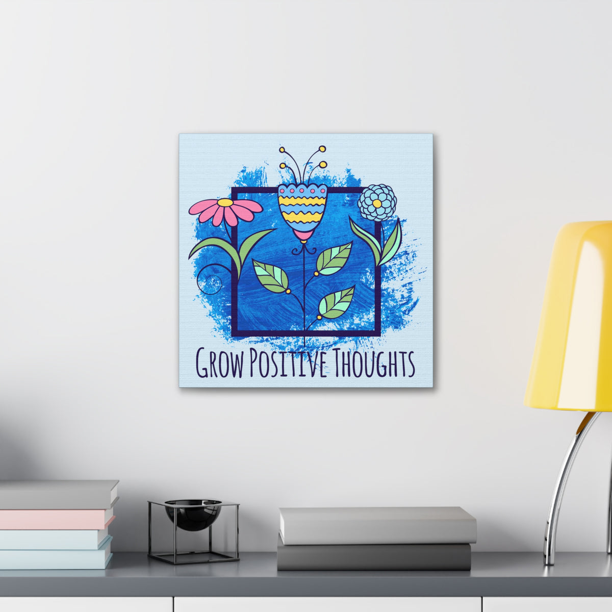 Positive Thoughts School Psychologist Wall Art | Mindfulness Psychology Gift  | Canvas Gallery Wraps Home Decor