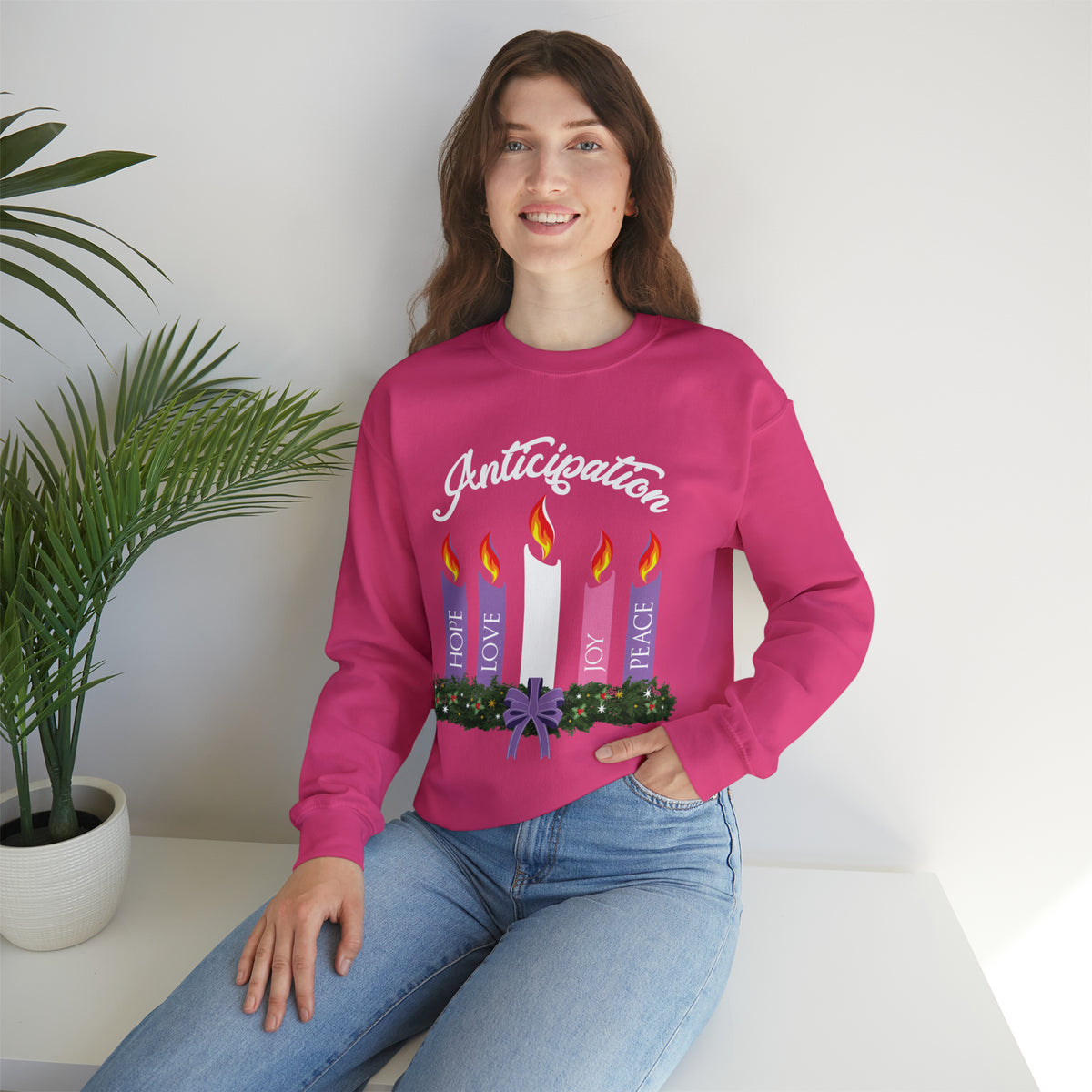 Advent Wreath Candles Christian Shirts | Advent Christmas Gifts | Unisex Crewneck Sweatshirt
