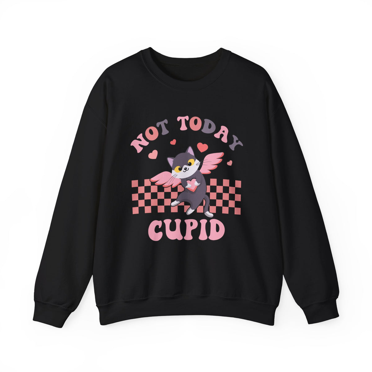 Not Today Cupid Galentines Day Sweatshirt | Funny Valentines Day Gift | Unisex Crewneck Sweatshirt