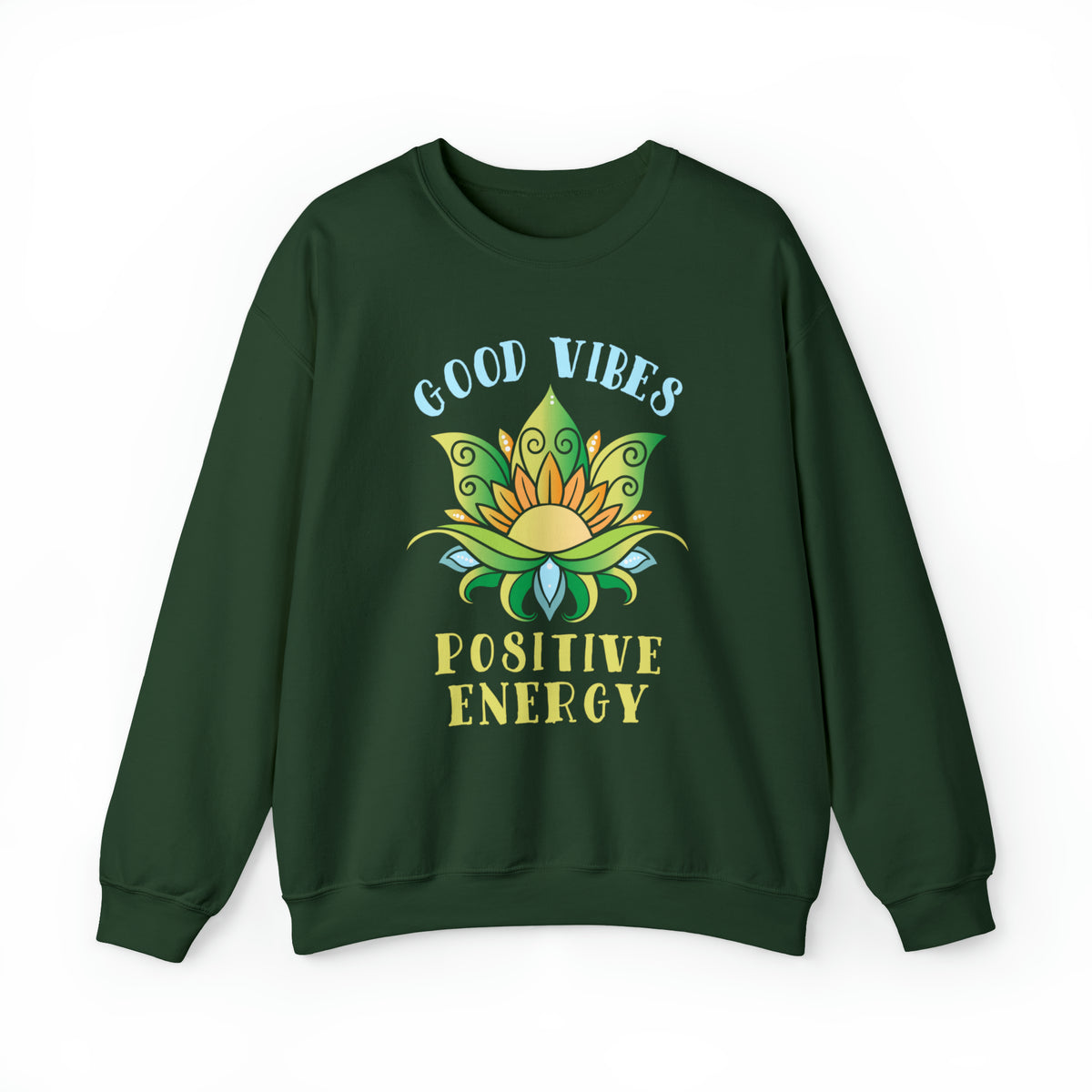 Good Vibes Positive Energy Yoga Shirt | Yoga Lover Gift | Unisex Crewneck Sweatshirt