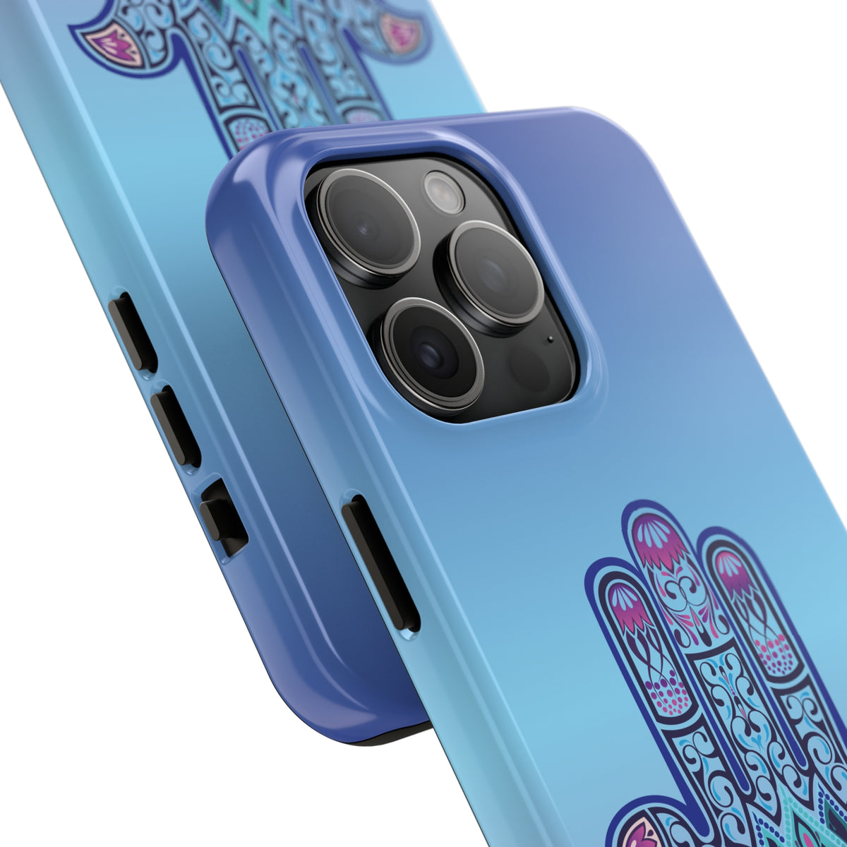 Purple Evil Eye Protection iPhone Case | iPhone 15 14 13 12 11 Phone Case | Hand of Fatima Gift | Tough Impact-resistant Phone Case