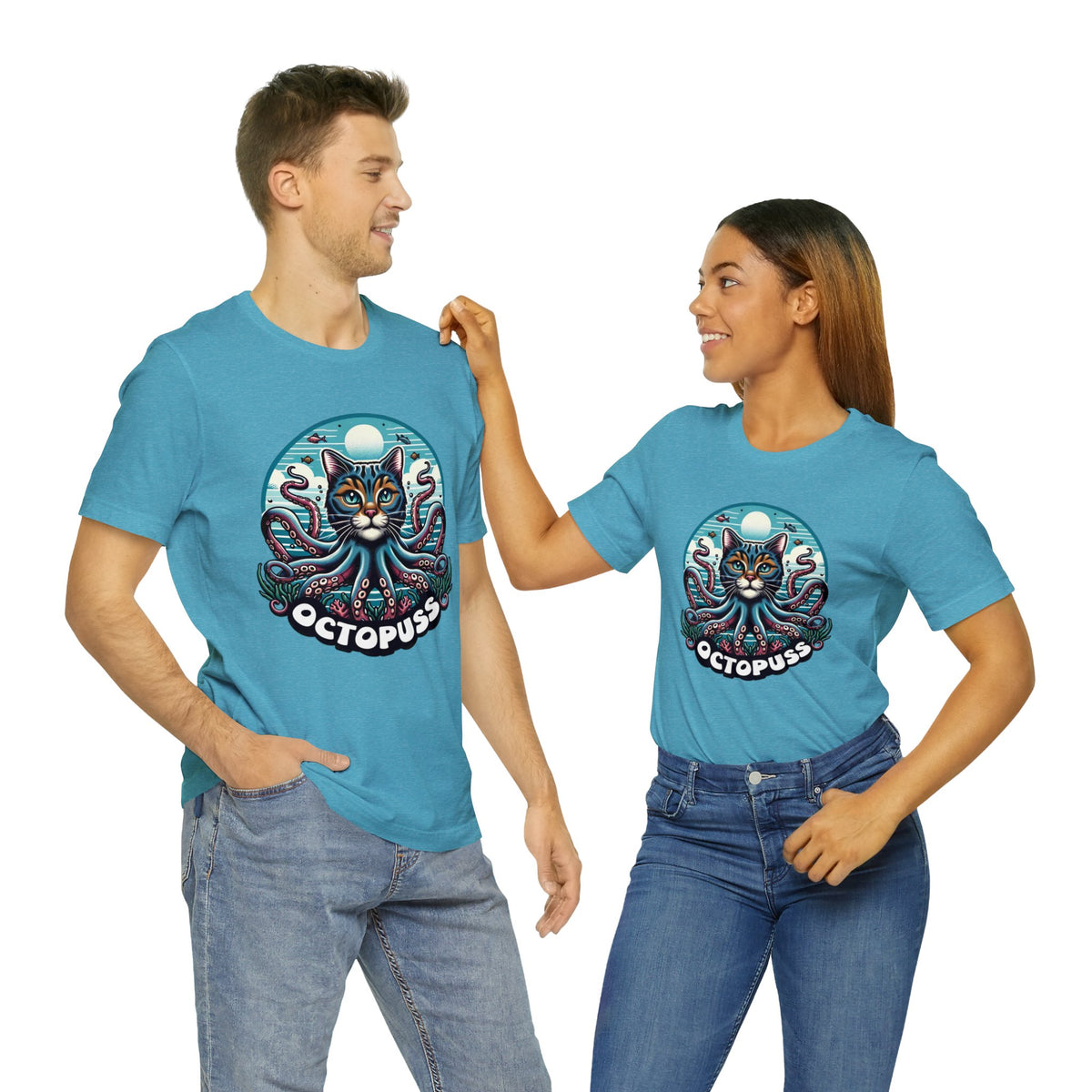 Octopuss Beach Bum Funny Cat Octopus Shirt | Cat Lover Gift | Beach Bum Shirt | Unisex Jersey T-shirt
