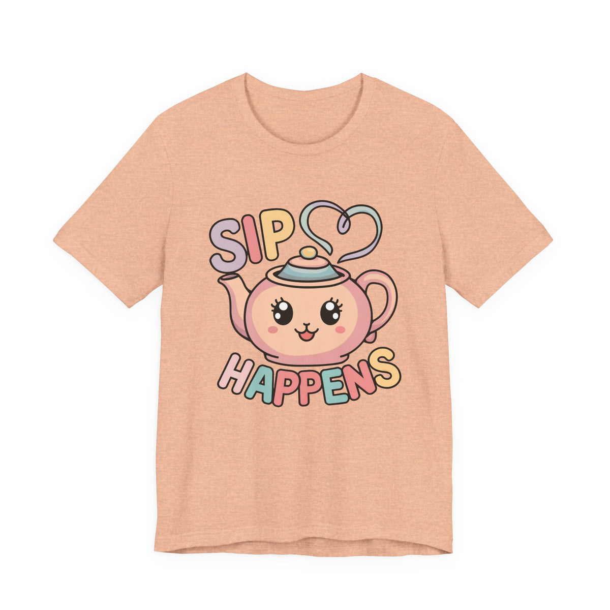 Sip Happens Kawaii Tea Shirt | Tea Lover Shirt | Unisex Jersey T-shirt