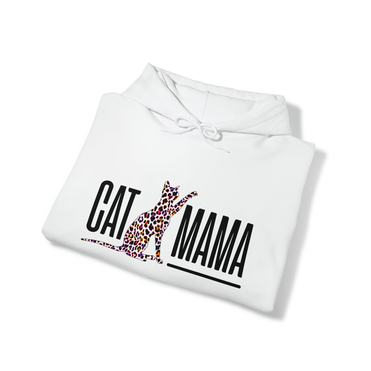 Cat Mama Leopard Print Mother's Day Shirt | Unisex Hooded Sweatshirt