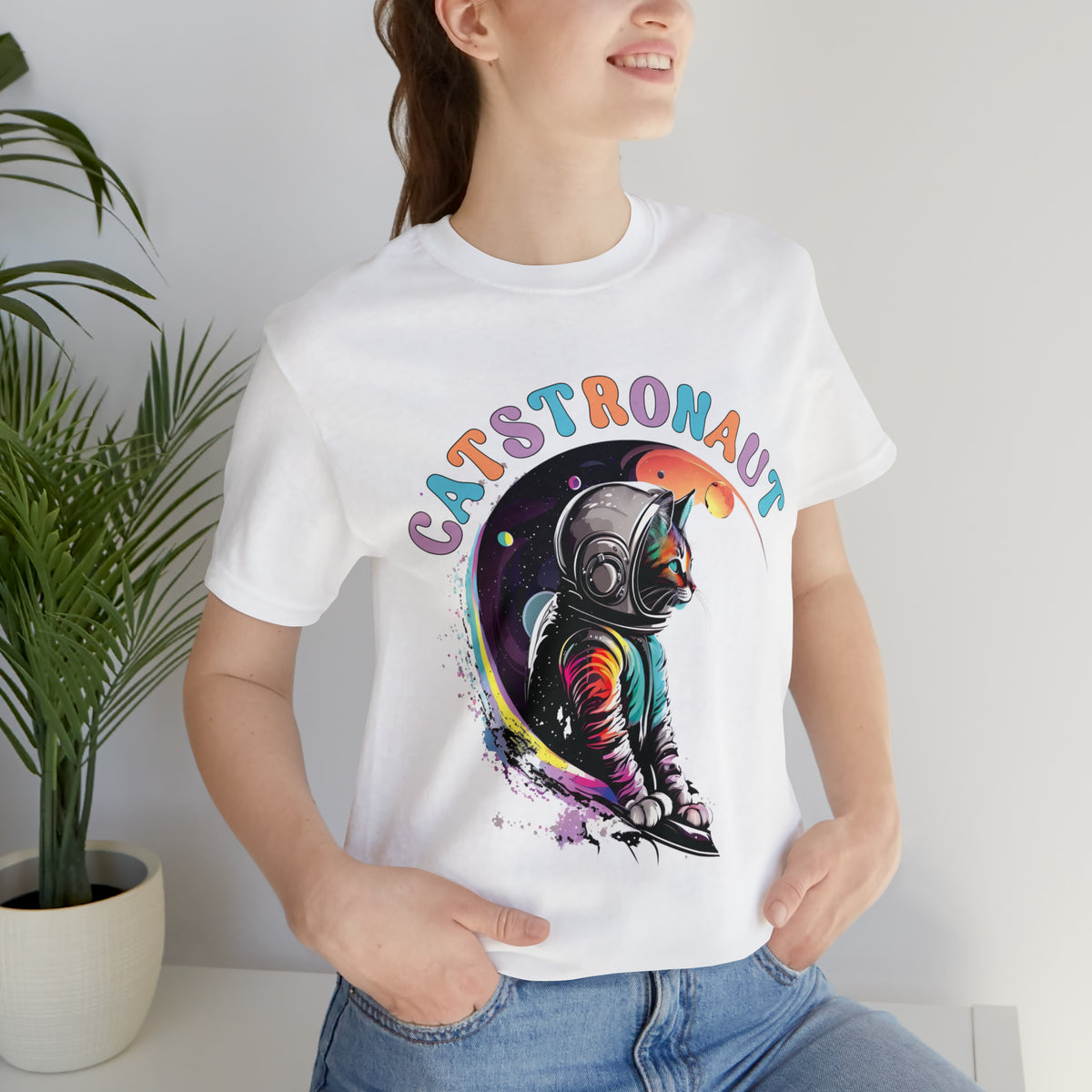 Catstronaut Funny Cat Shirt |Astronaut Shirt | Cat In Space Shirt | Cat Lover Gift | Nerd Gift | Unisex Jersey T-shirt