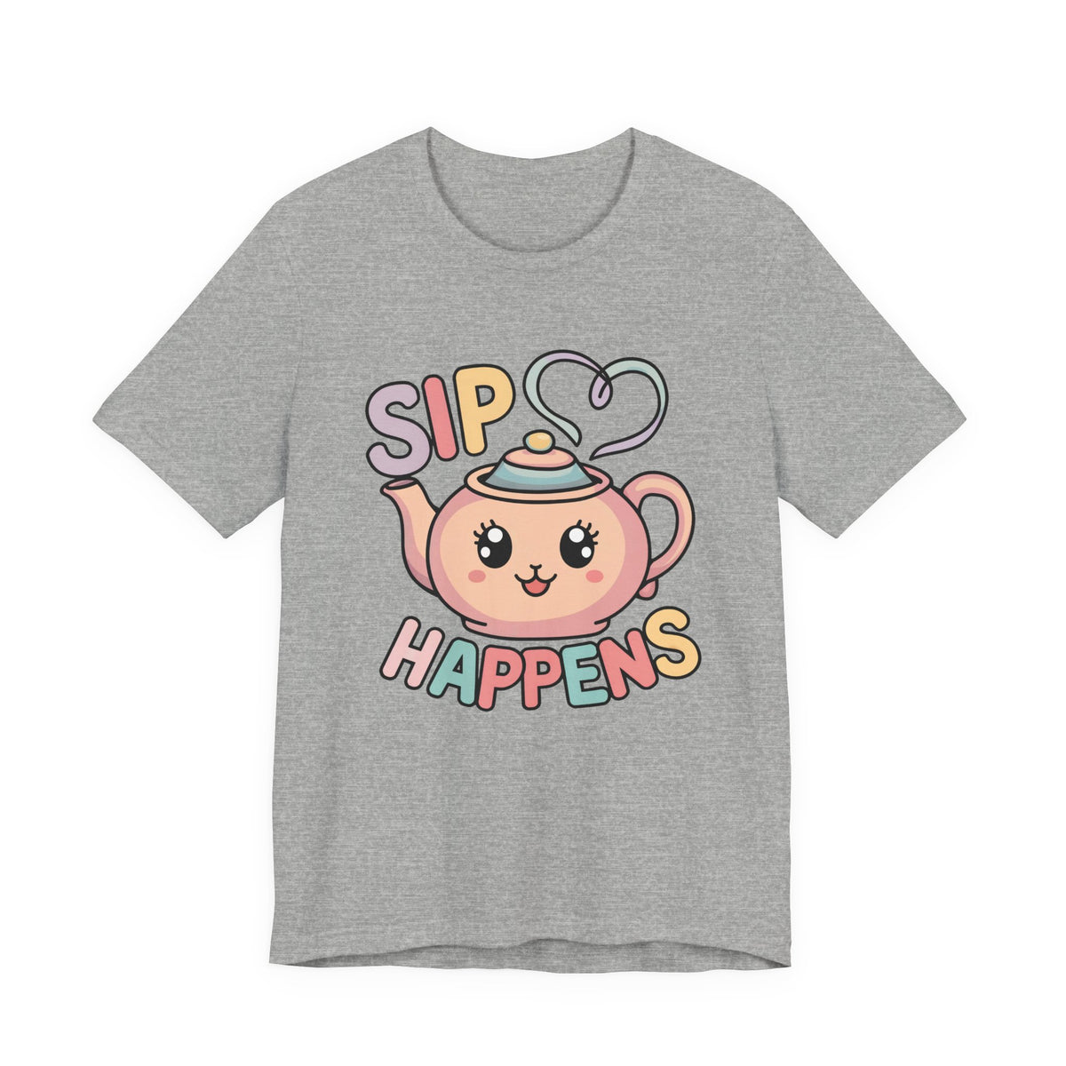 Sip Happens Kawaii Tea Shirt | Tea Lover Shirt | Unisex Jersey T-shirt