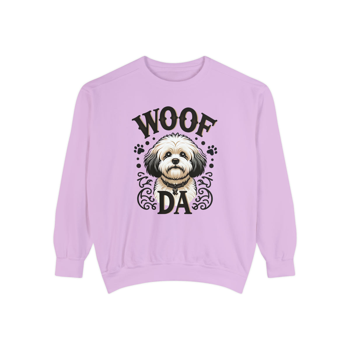 Woof Da Minnesota Dog Lover Shirt | Bichon Frisé Spaniel  Mix | Uff Da Norwegian Gift | Unisex Garment-Dyed Sweatshirt