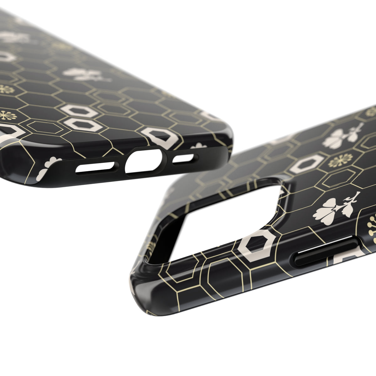 Black Honeycomb Bee iPhone 15  Phone Case | iPhone 11 12 13 14 15 Case | Bee Lover Gift | Tough Phone Case