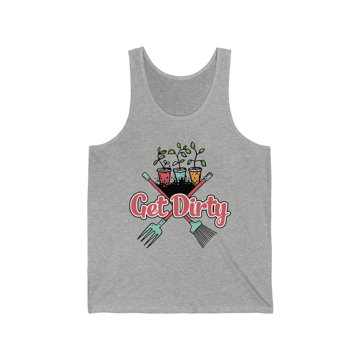 Get Dirty Plant Lady Funny Gardening Shirt | Plant Lover Gift | Unisex Jersey Tank Top